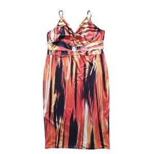 Shein Curve-Vibrant Orange and Black Women's Dress Size 4xl